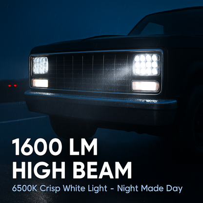 4x6in Car LED Headlights for 10-80V Vehicles
