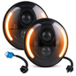 7In Round LED Headlight with Halo DRL and Turn
