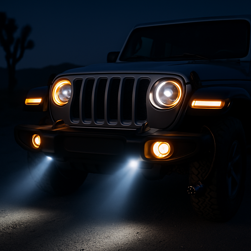 7In Round LED Headlight with Halo DRL and Turn