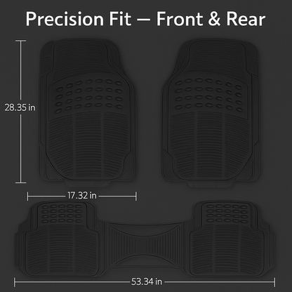 Automotive Floor Mats Set: Front & Rear, Trim Design