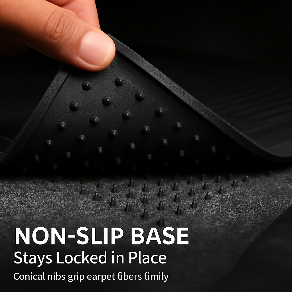 Automotive Floor Mats Set: Front & Rear, Trim Design