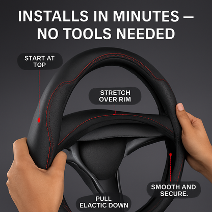Steering Wheel Cover, Fiber Leather, Anti-Slip