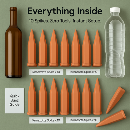 Terracotta Plant Watering Spikes - Automatic Self-Watering Stakes