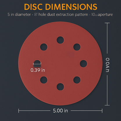 5-Inch Round Sanding Discs, 8-Hole for Orbital Sander