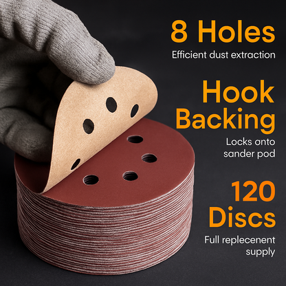 5-Inch Round Sanding Discs, 8-Hole for Orbital Sander