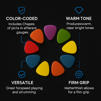 Guitar Picks Set for Acoustic & Electric Play