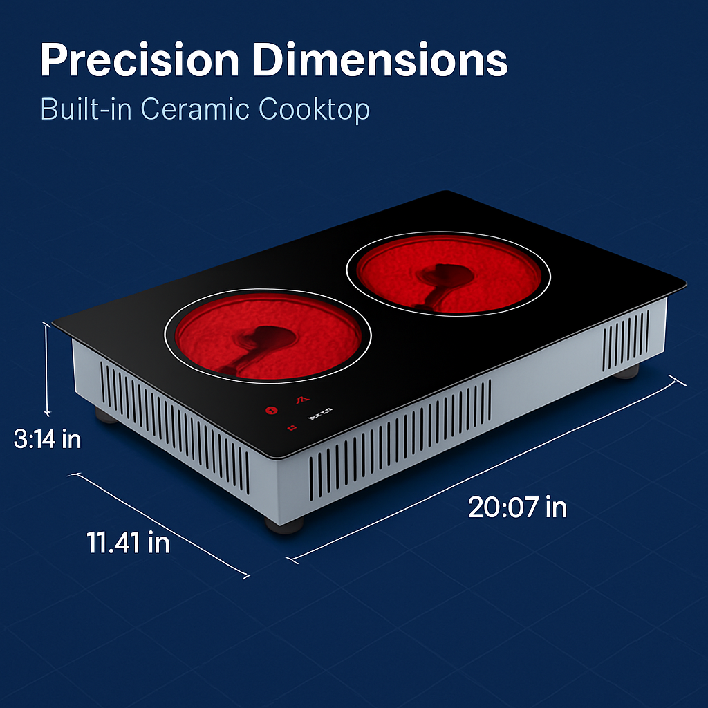 Induction Cooktop with 2 Burners and Timer
