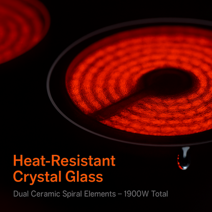 Induction Cooktop with 2 Burners and Timer