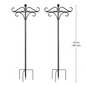 2 Packs 91in Heavy Duty Double Shepherds Hook Bird Feeder Pole Garden Hanging Holder with 5 Adjustable Height 5 Prong Base for Bird Feeder Garden Plan