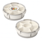 Divided Serving Tray with Lid and Handle - Rotatable Base
