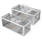 2Pack 11.81x5.63x4.45In 2-Door Humane Rat Trap Automatic Continuous Mouse Trap Reusable Galvanized Iron Live Animal Cage