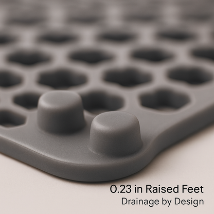 Silicone Grid Sink Mat with Central Drain Hole