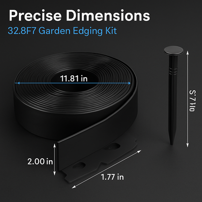 Non-Digging Plastic Garden Edging Kit for Lawn and Flower Beds
