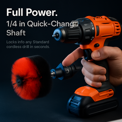 Drill Brush Cleaning Set for Tiles, Tubs & Sinks - Blue