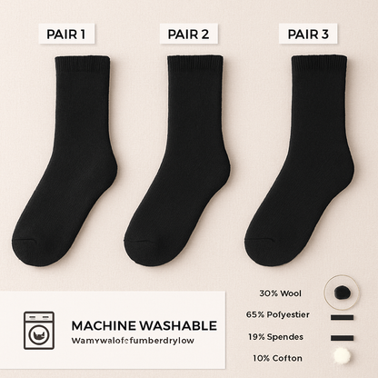Men's Warm Wool Socks – Soft, Thermal Comfort (3 Pairs)