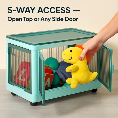 Foldable Storage Bins with Lid, 3-Piece Set