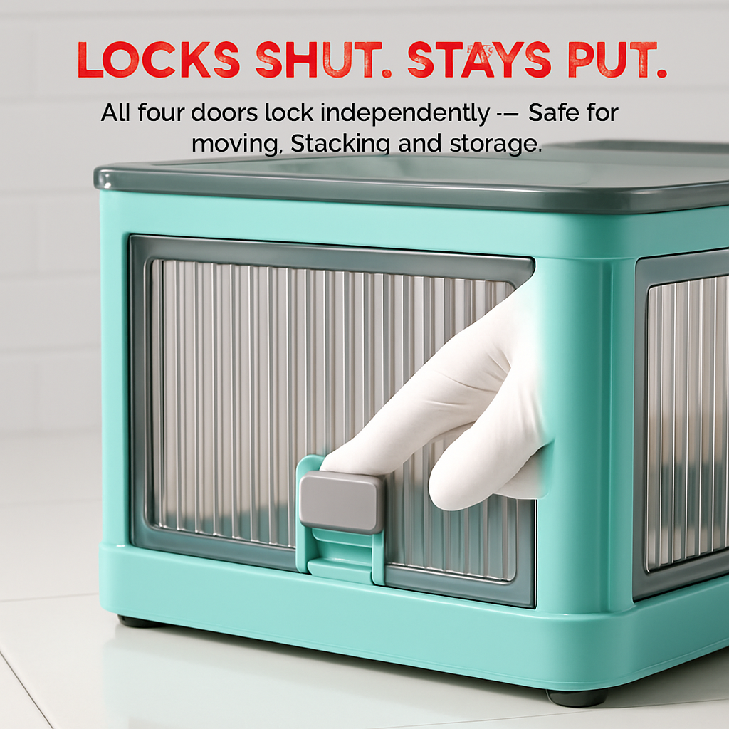 Foldable Storage Bins with Lid, 3-Piece Set