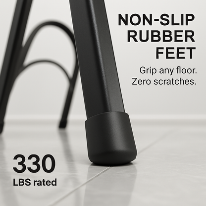 3-Step Foldable Ladder with Wide Pedals and Locking Safety