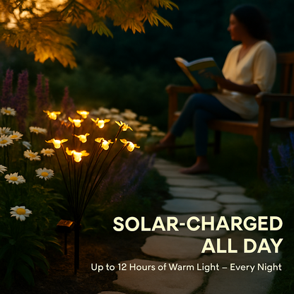 Solar Bee Stake Lights with 2 Lighting Modes