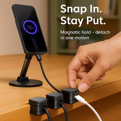 Magnetic Cable Clips - Adhesive Wire Organizer for Home