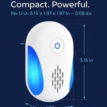 6 Packs Ultrasonic Pest Repellers Electric Plug-In Indoor Pest Control Mouse Repellent Chaser Deterrent Rodent Chaser with 2 Modes for Home Kitchen Of