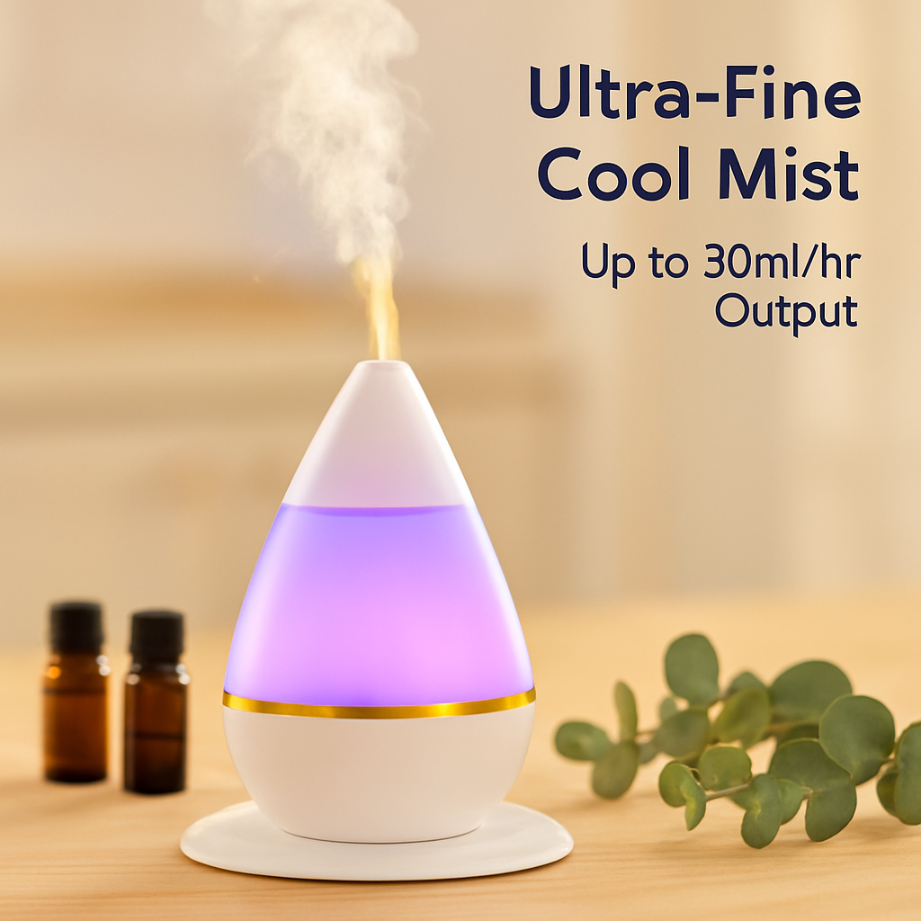 250ml Cool Mist Humidifier Ultrasonic Aroma Essential Oil Diffuser w/7 Color Changeable LED Lights  for Office Home Room Vehicle Study Yoga Spa
