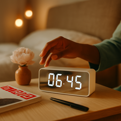 Mirror Digital Alarm Clock with Wireless Speaker FM Radio