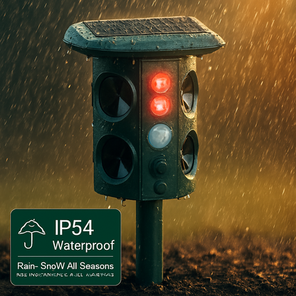 Solar Ultrasonic Animal Repeller with PIR Motion Sensor
