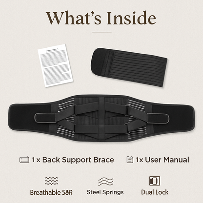 Back Support Brace with Breathable Mesh Lumbar Support