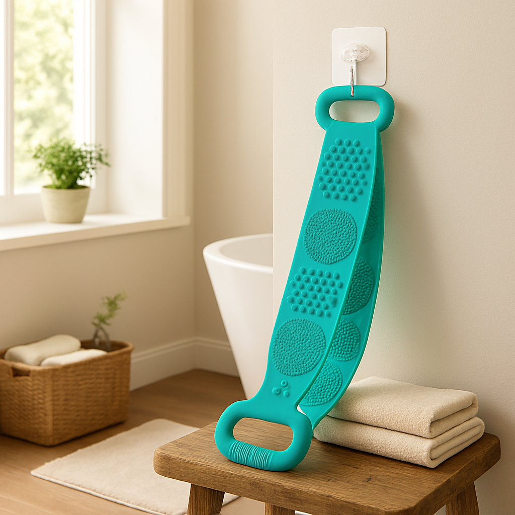 Silicone Back Scrubber Belt for Shower Scrubber - Blue