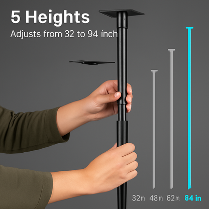 94Inch Squirrel Proof Bird Feeder Pole Heavy-Duty Bird House Pole  Outdoor Bird Feeding Station with 5 Adjustable Heights 4 Shepherd Hooks Top & Side
