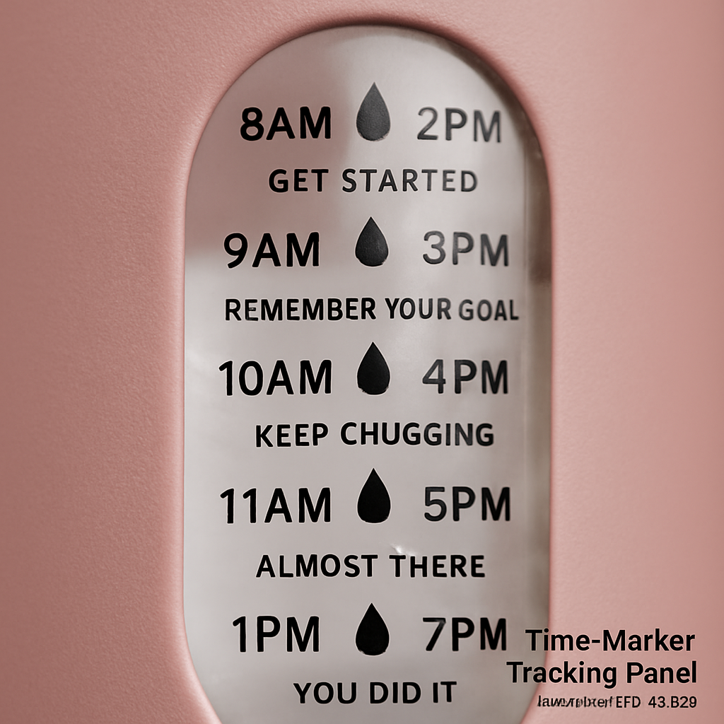 Glass Water Bottle with Straw and Time Marker