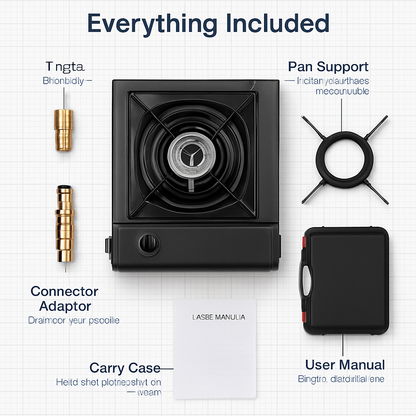 Portable Camping Stove with Dual Fuel and Piezo Ignition