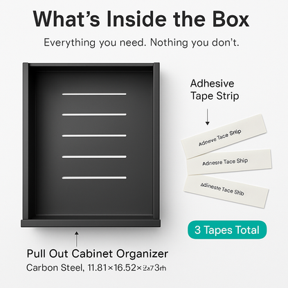 Pull-Out Cabinet Organizer with Slide-Out Drawer