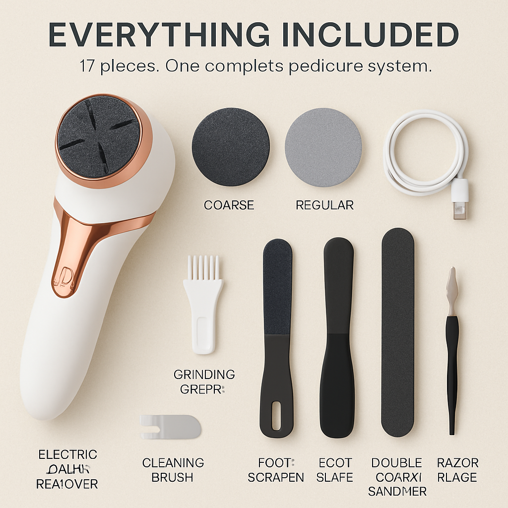 Electric Foot Callus Remover with Vacuum Grinding Heads