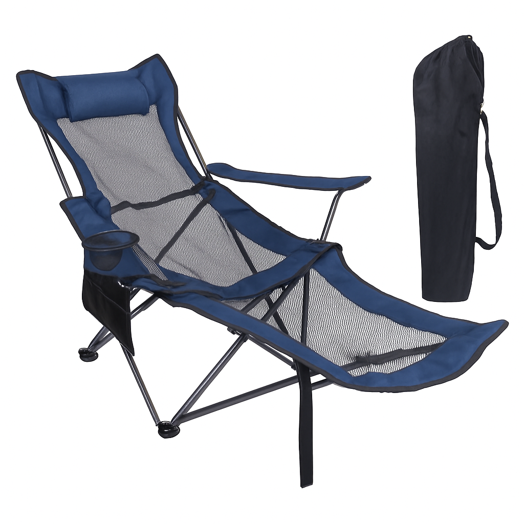 Foldable Camping Chair with Cup Holder & Side Pocket