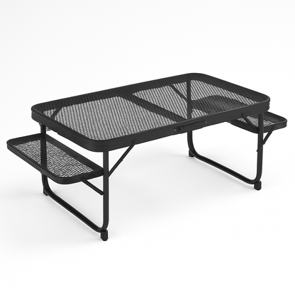 Foldable Camping Table with Dual Side Trays for Outdoors