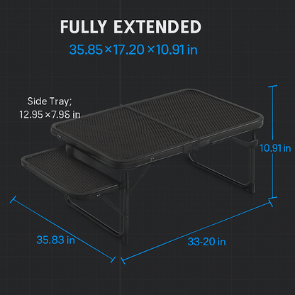 Foldable Camping Table with Dual Side Trays for Outdoors