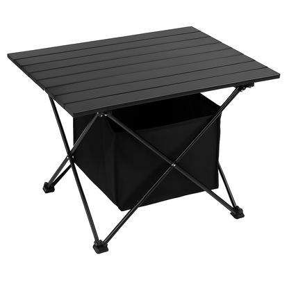 Foldable Camping Table with Storage Basket