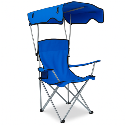 Foldable Beach Canopy Chair with Cup Holder