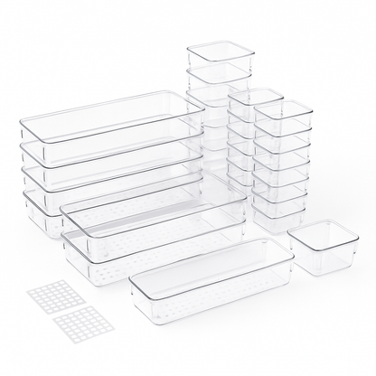Clear Drawer Organizers Set for Home Organization