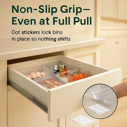 Clear Drawer Organizers Set for Home Organization