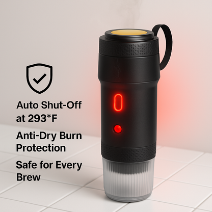 Portable Electric Espresso Machine Cordless Coffee Maker Self-Heating Car Espresso Maker with Anti-Dry Burn Fit for Ground Coffee/NS/DG Capsules for C