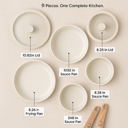 Nonstick Cookware Set with Detachable Handles