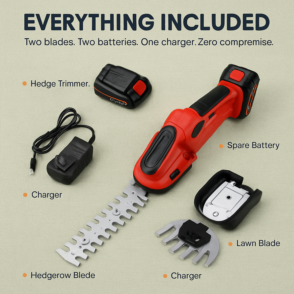 Cordless Grass Shears & Hedge Trimmer 2-in-1