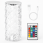Crystal Diamond Rose Table Lamp - Dimmable, Remote Control