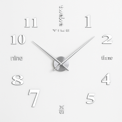 Wall Clock with 3D Mirror Surface for Modern Living Rooms