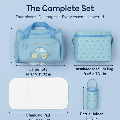 Diaper Bag Tote Set for Baby Essentials with Changing Pad