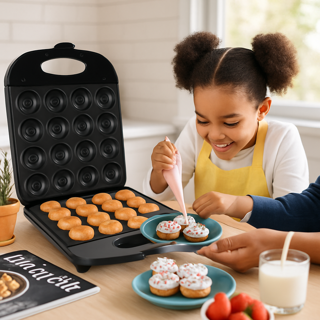 Mini Donut Maker for Kids - Quick Bake, Safe, Non-Stick