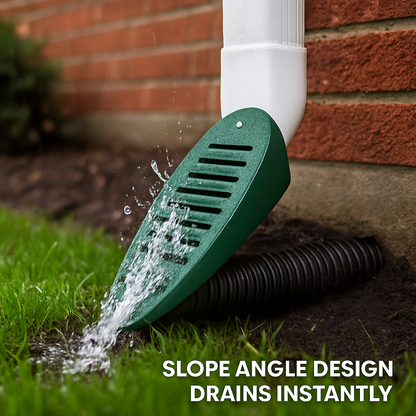 Green Angled Yard Drain Emitter for 4-Inch Pipe